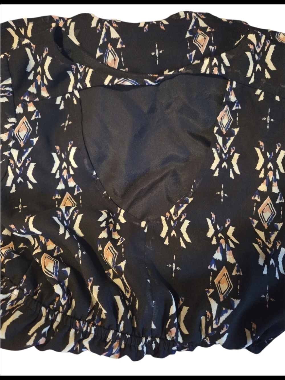 Forever 21 Navy Printed Short Sleeve Mini Dress-Size SM EUC - Picture 3 of 5
